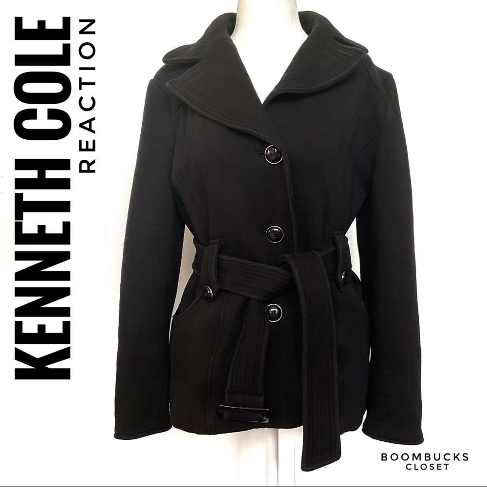 Kenneth Cole Reaction Single Breasted Belted Coat